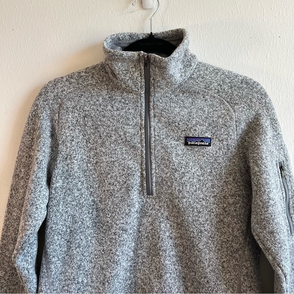Patagonia Women’s Better Sweater 1/4 Zip Fleece Sz M EUC in Birch White (Grey) - Picture 4 of 13